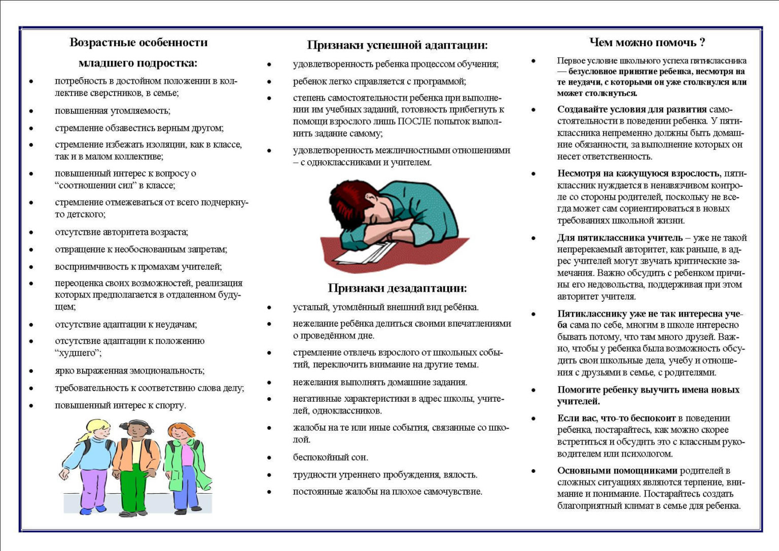 План проведения родительского собрания и буклет для родителей 3 класс